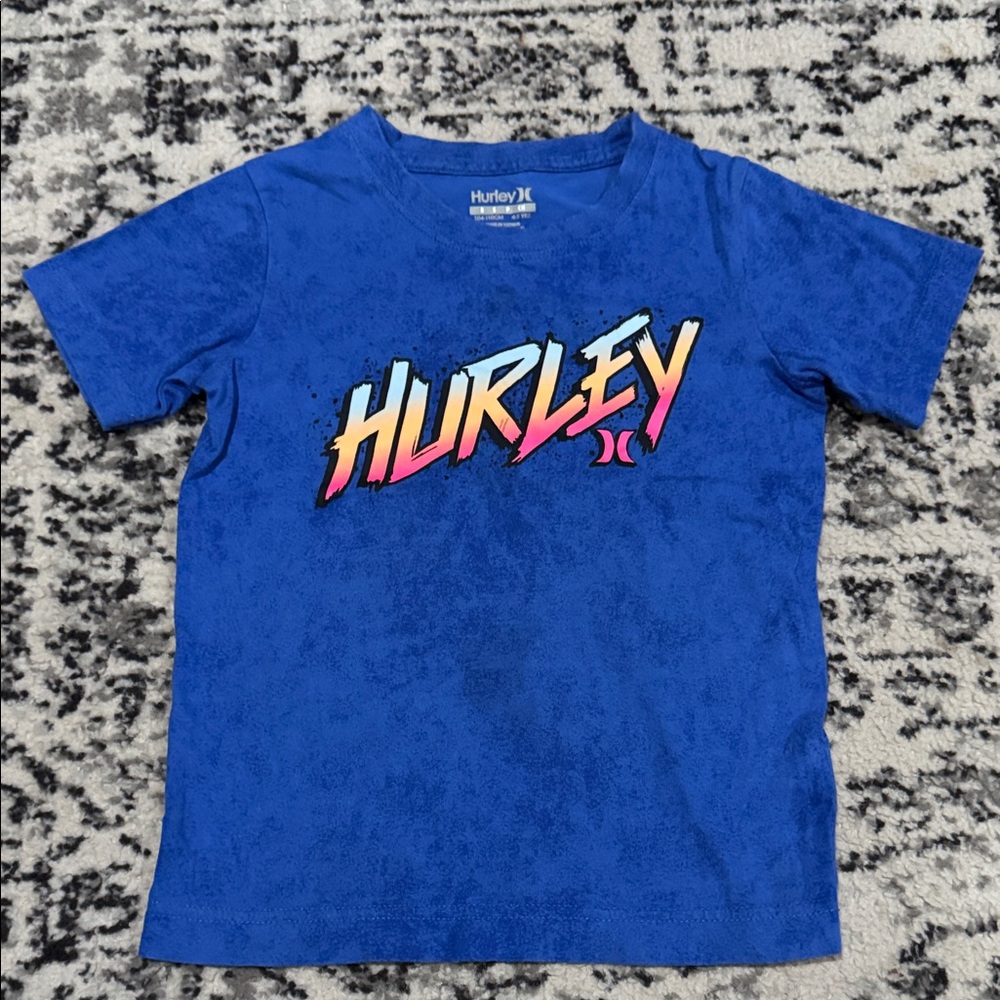Hurley Kids Blue and Pink Logo Tee